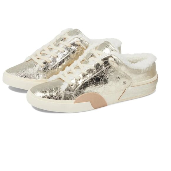 NEW  DOLCE VITA Leather Zantel Sneakers in platinum for women 725 3m7 - Picture 1 of 9